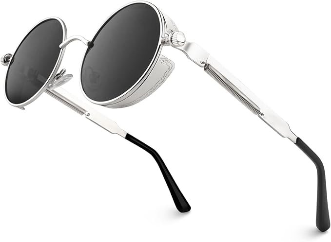 CGID E72 Gafas steampunk redondas polarizadas