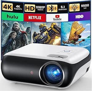 HAPPRUN Mini Proyector 4K 1080P Bluetooth 5.1