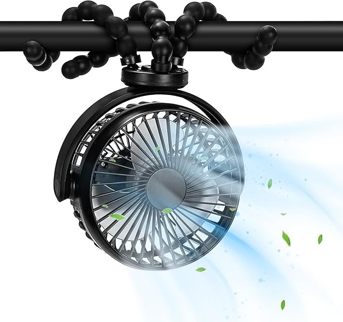 Ventilador portátil para cochecito – batería 5 200 mAh