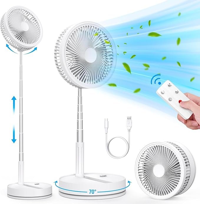 LIPETY Ventilador portátil recargable plegable 9″