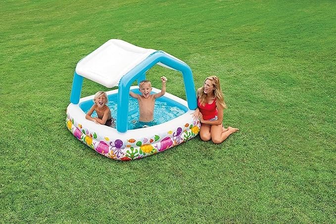Intex Piscina Infantil con Toldo 157x157x122 cm