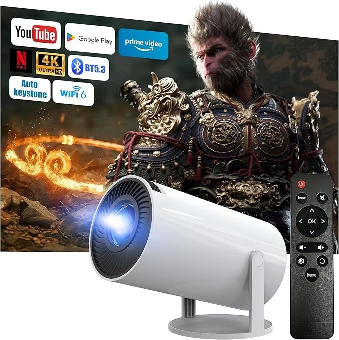 Proyector Portátil Android 13, 4K 1080P, WiFi 6 BT 5.3