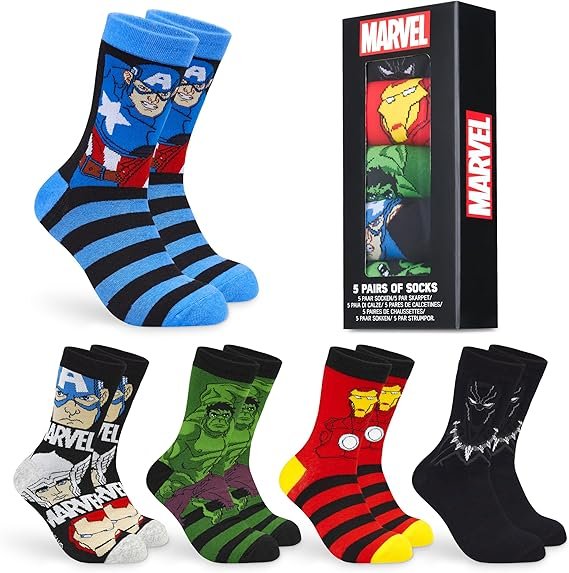 Marvel – Pack de 5 calcetines de superhéroes para hombre