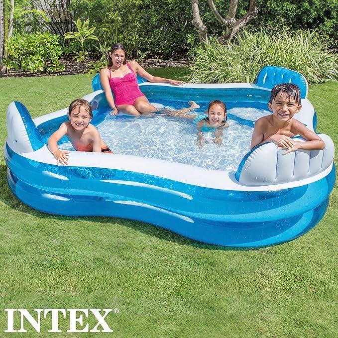 Intex 56475 – Piscina hinchable 229x229 cm | 990L con asientos y portavasos