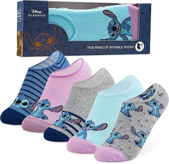 Disney – Pack 5 pares de calcetines tobilleros divertidos para mujer